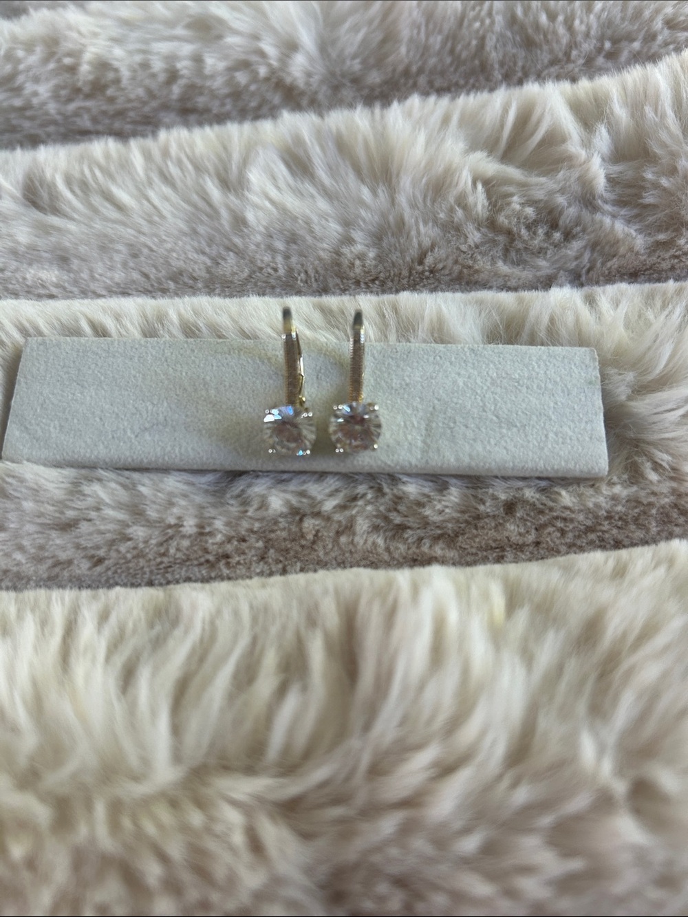 Gold Drop Earrings with Clear Square Cubic Zirconia